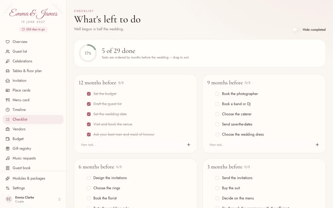 Checklist – Insiema